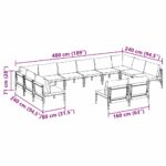 vidaXL Súprava záhradných pohoviek 12 pcs Antracitová Oceľ – Obrázok 10