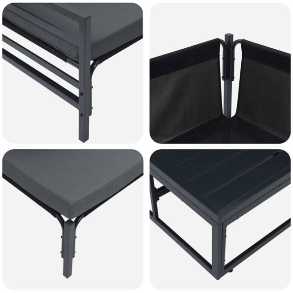 vidaXL Súprava záhradných pohoviek 14 pcs Antracitová Oceľ – Obrázok 10