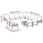 vidaXL Súprava záhradných pohoviek 14 pcs Antracitová Oceľ – Obrázok 13