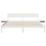 vidaXL Rám postele s čelnou doskou Biela 200 x 200 cm Borovicový masív – Obrázok 5