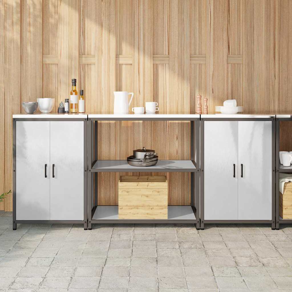 3392670_1.jpg vidaXL Kuchynský úložný set 3 pcs Strieborný 210 x 50 x 92 cm – Obrázok 1