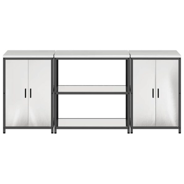 vidaXL Kuchynský úložný set 3 pcs Strieborný 210 x 50 x 92 cm – Obrázok 10