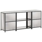 vidaXL Kuchynský úložný set 3 pcs Strieborný 210 x 50 x 92 cm – Obrázok 12