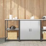 vidaXL Kuchynský úložný set 2 pcs Strieborný 150 x 50 x 92 cm