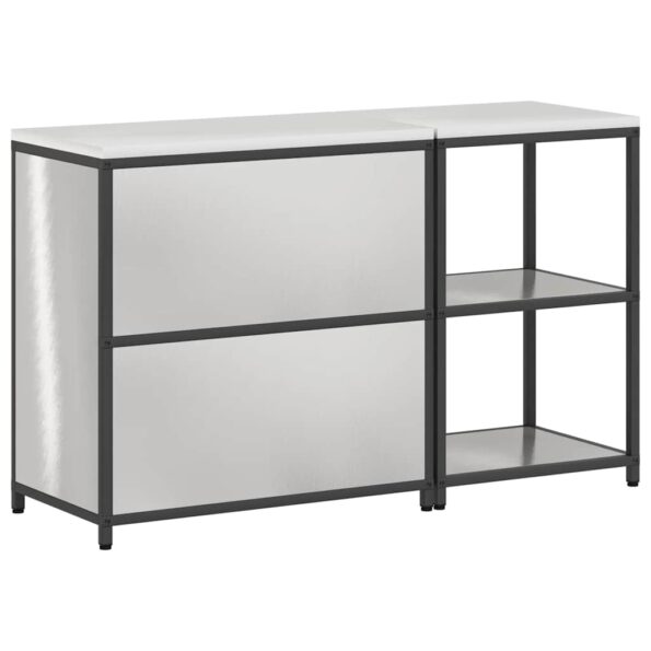 vidaXL Kuchynský úložný set 2 pcs Strieborný 150 x 50 x 92 cm – Obrázok 10