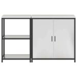 vidaXL Kuchynský úložný set 2 pcs Strieborný 150 x 50 x 92 cm – Obrázok 8