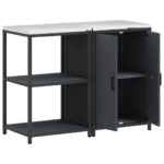 vidaXL Kuchynský úložný set 2 pcs Antracitová 120 x 50 x 92 cm – Obrázok 8