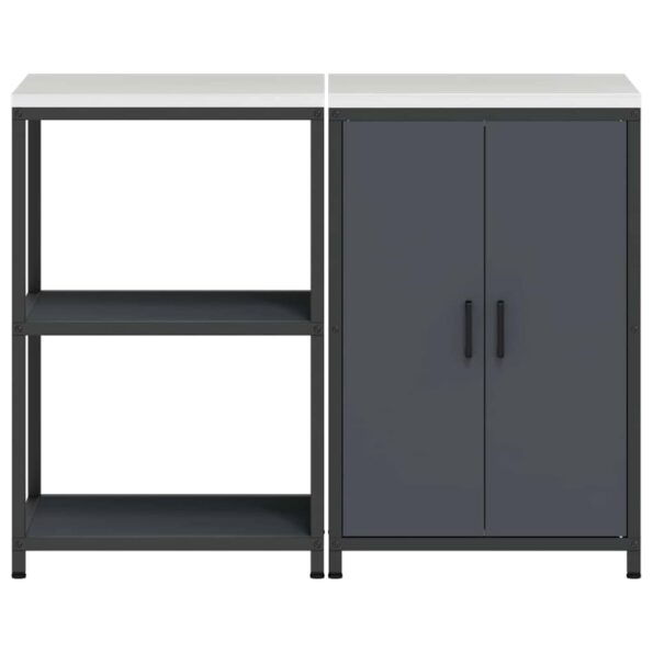 vidaXL Kuchynský úložný set 2 pcs Antracitová 120 x 50 x 92 cm – Obrázok 9