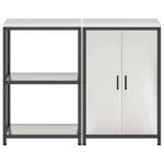 vidaXL Kuchynský úložný set 2 pcs Strieborný 120 x 50 x 92 cm – Obrázok 9