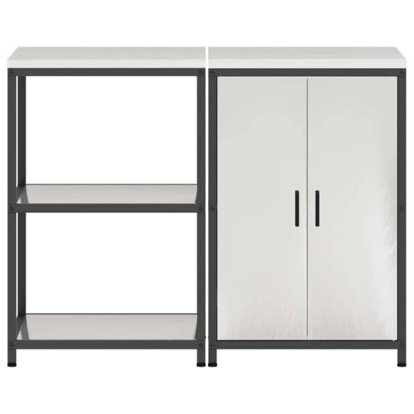 vidaXL Kuchynský úložný set 2 pcs Strieborný 120 x 50 x 92 cm – Obrázok 9