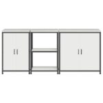 vidaXL Súprava kuchynského úložiska 3 pcs Biela 210 x 50 x 92 cm – Obrázok 10