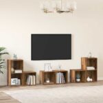 vidaXL Sada televíznych stolíkov 6 pcs Staré drevo Kompozitné drevo