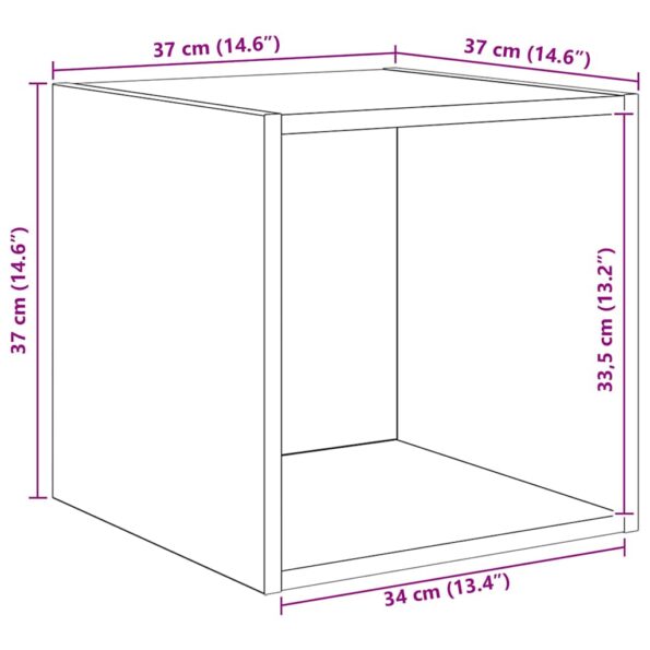 vidaXL Sada televíznych stolíkov 4 pcs dub artisan 37 x 37 x 72 cm – Obrázok 9