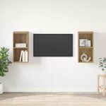 vidaXL Nástenný TV kabinet 2 pcs Remeselný dub 37 x 37 x 72 cm