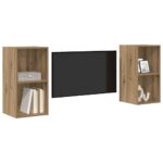 vidaXL Nástenný TV kabinet 2 pcs Remeselný dub 37 x 37 x 72 cm – Obrázok 3