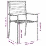 vidaXL Vonkajšie stoličky 4 pcs Krémová, Hnedá – Obrázok 10