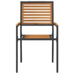 vidaXL Vonkajšie stoličky 4 pcs Krémová, Hnedá – Obrázok 5