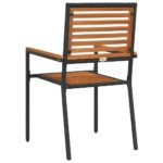 vidaXL Vonkajšie stoličky 4 pcs Krémová, Hnedá – Obrázok 7