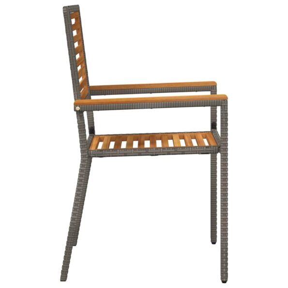 vidaXL Vonkajšie stoličky 4 pcs Šedá, hnedá – Obrázok 6