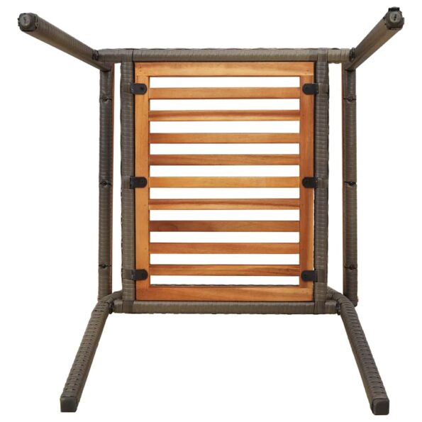 vidaXL Vonkajšie stoličky 4 pcs Šedá, hnedá – Obrázok 9