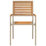 vidaXL Vonkajšie stoličky 4 pcs Krémová, Hnedá – Obrázok 5