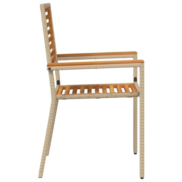 vidaXL Vonkajšie stoličky 4 pcs Krémová, Hnedá – Obrázok 6