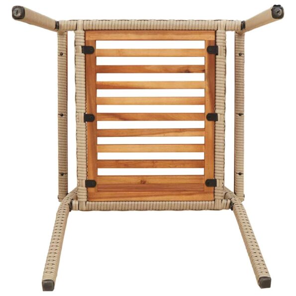 vidaXL Vonkajšie stoličky 4 pcs Krémová, Hnedá – Obrázok 9