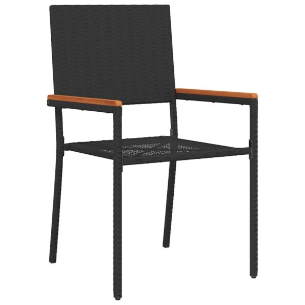vidaXL Záhradné stohovateľné stoličky 4 pcs Čierna a Hnedá – Obrázok 4