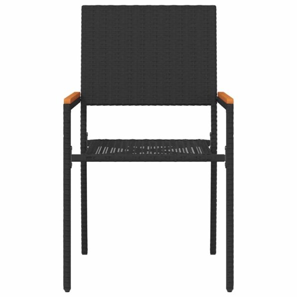 vidaXL Záhradné stohovateľné stoličky 4 pcs Čierna a Hnedá – Obrázok 5
