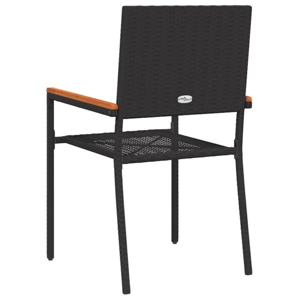 vidaXL Záhradné stohovateľné stoličky 4 pcs Čierna a Hnedá – Obrázok 7