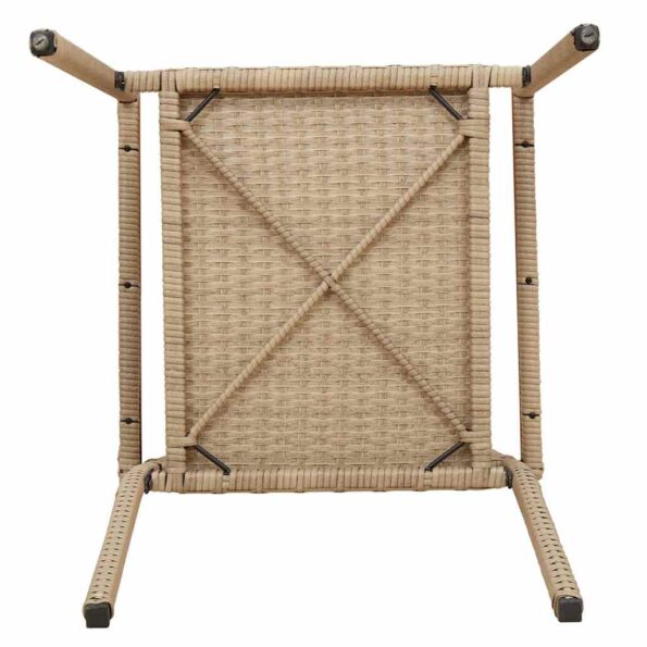 vidaXL Záhradné stohovateľné stoličky 4 pcs Krémová a hnedá – Obrázok 9