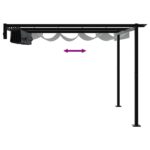 vidaXL Altánok Antracit 300 x 300 x 200 cm Polyester – Obrázok 9