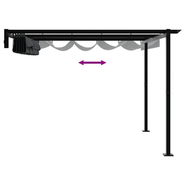 vidaXL Altánok Antracit 300 x 300 x 200 cm Polyester – Obrázok 9