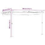 vidaXL Závesný Altánok Sivohnedá 3 x 3 m Oceľ – Obrázok 11