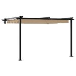 vidaXL Závesný Altánok Sivohnedá 3 x 3 m Oceľ – Obrázok 2