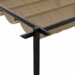 vidaXL Závesný Altánok Sivohnedá 3 x 3 m Oceľ – Obrázok 8