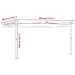 vidaXL Altánok Krémová 400 x 300 x 200 cm Polyester – Obrázok 11