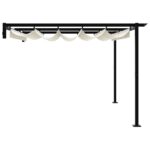 vidaXL Altánok Krémová 400 x 300 x 200 cm Polyester – Obrázok 5