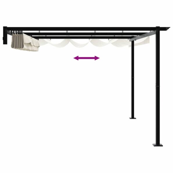 vidaXL Altánok Krémová 400 x 300 x 200 cm Polyester – Obrázok 9