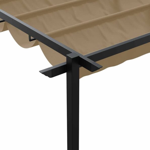 vidaXL Závesný Altánok Sivohnedá 3 x 4 m Oceľ – Obrázok 8