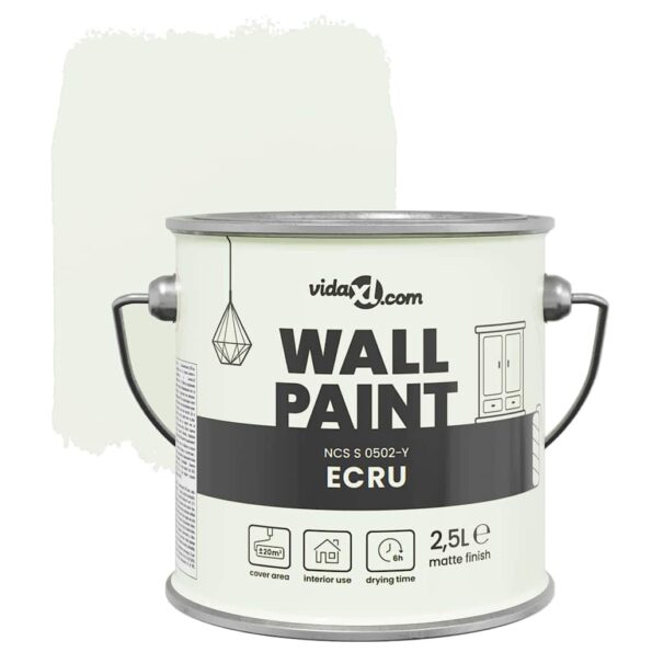 vidaXL Farba na steny Ekrú 2.5 L – Obrázok 5