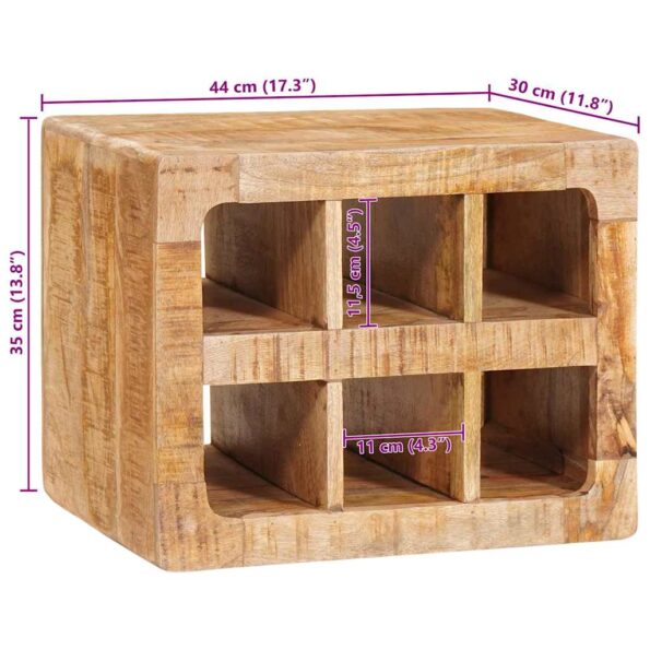 vidaXL Regál na víno Hnedá 44 x 30 x 35 cm Masívne mango drevo – Obrázok 11