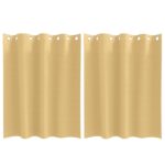 vidaXL Okenice so záclonami 2 pcs Béžová 140 x 140 cm Polyester – Obrázok 2