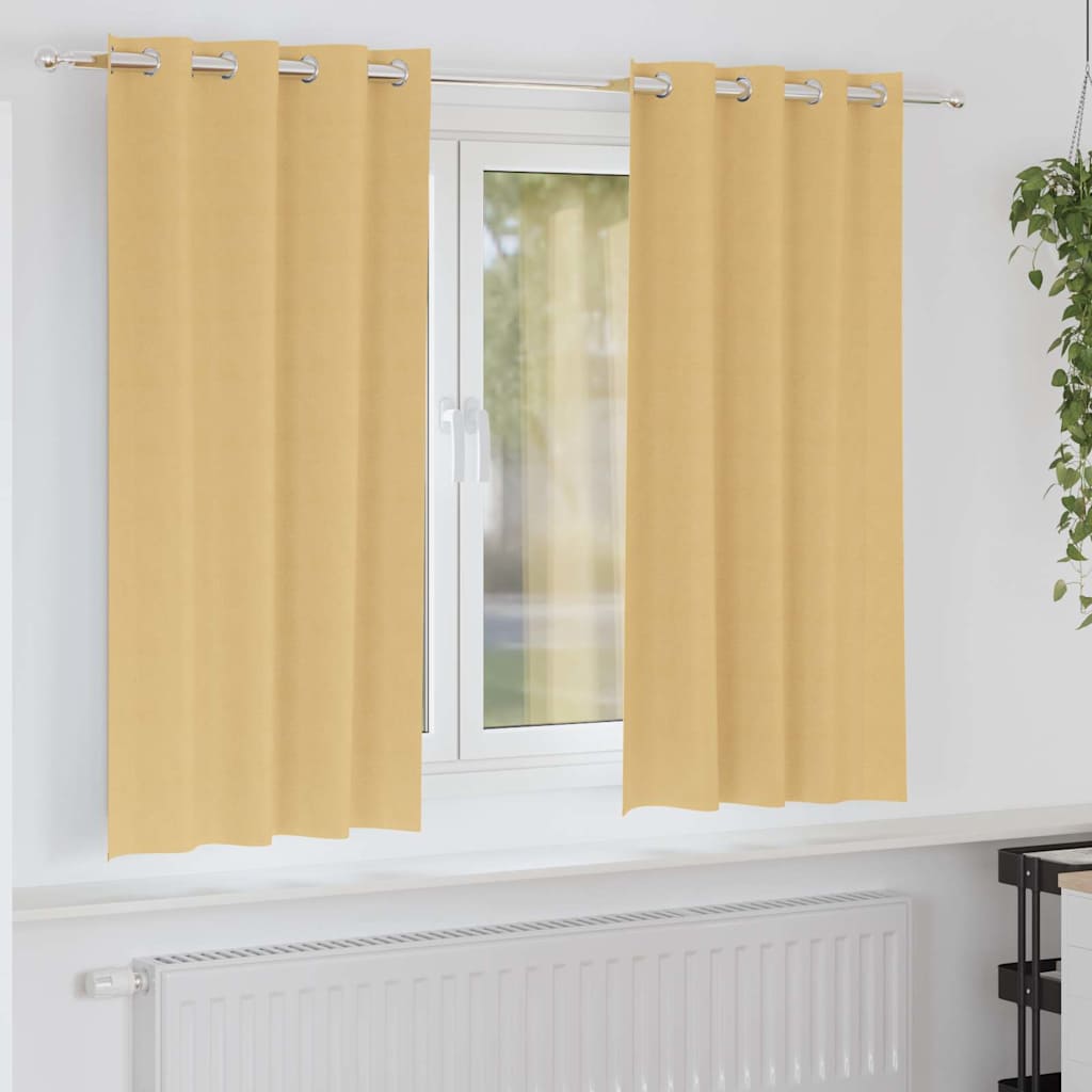 4107314_1.jpg vidaXL Záclony na zatemnenie s krúžkami 2 pcs Béžová 175 x 140 cm – Obrázok 1