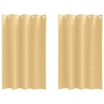 vidaXL Záclony na zatemnenie s krúžkami 2 pcs Béžová 175 x 140 cm – Obrázok 2