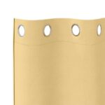 vidaXL Záclony na zatemnenie s krúžkami 2 pcs Béžová 225 x 140 cm – Obrázok 5