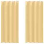 vidaXL Záclony na zatemnenie s krúžkami 2 pcs Béžová 245 x 140 cm – Obrázok 2