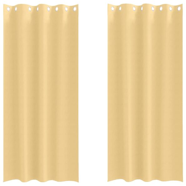 vidaXL Záclony na zatemnenie s krúžkami 2 pcs Béžová 245 x 140 cm – Obrázok 2
