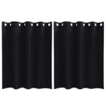 vidaXL Záclony na zatemnenie s krúžkami 2 pcs Čierna 140 x 140 cm – Obrázok 2