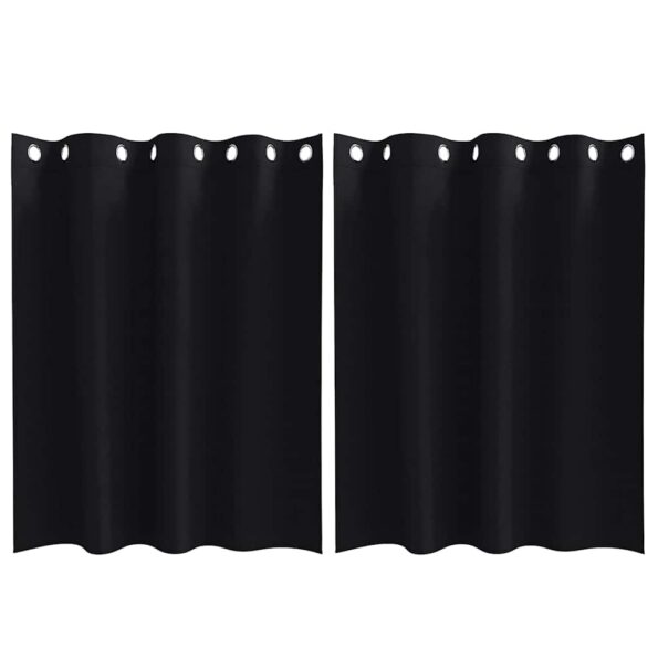 vidaXL Záclony na zatemnenie s krúžkami 2 pcs Čierna 140 x 140 cm – Obrázok 2